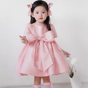 Tailor Made Big Bow Puff Sleeve dress - 12-18 months (XS)